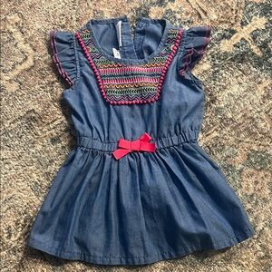 Kids Headquarters Blue Dress with Pink Accents